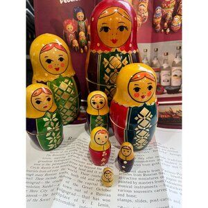Vtg 1980 Matryoshka Dolls Vyatka 7 Items Made at the Vyatka factory, Kirov